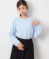 KJKJD04026 a.v.v KIDS(アー・ヴェ・ヴェ) [130-160]【毛玉になりにくい】ロゴロンT ライトブルー