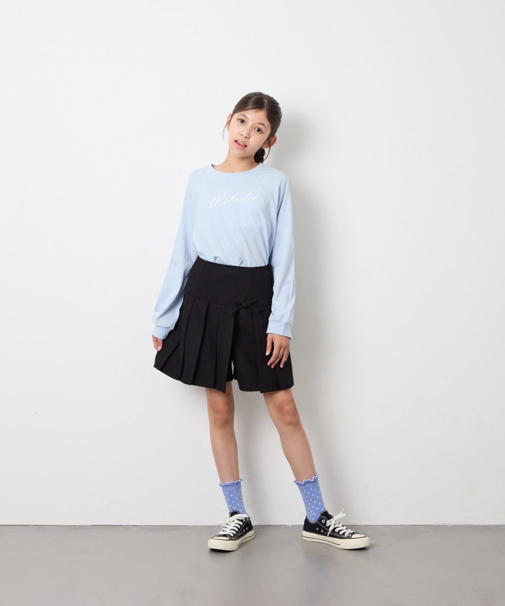 KJKJD04026 a.v.v KIDS(アー・ヴェ・ヴェ) [130-160]【毛玉になりにくい】ロゴロンT ライトブルー
