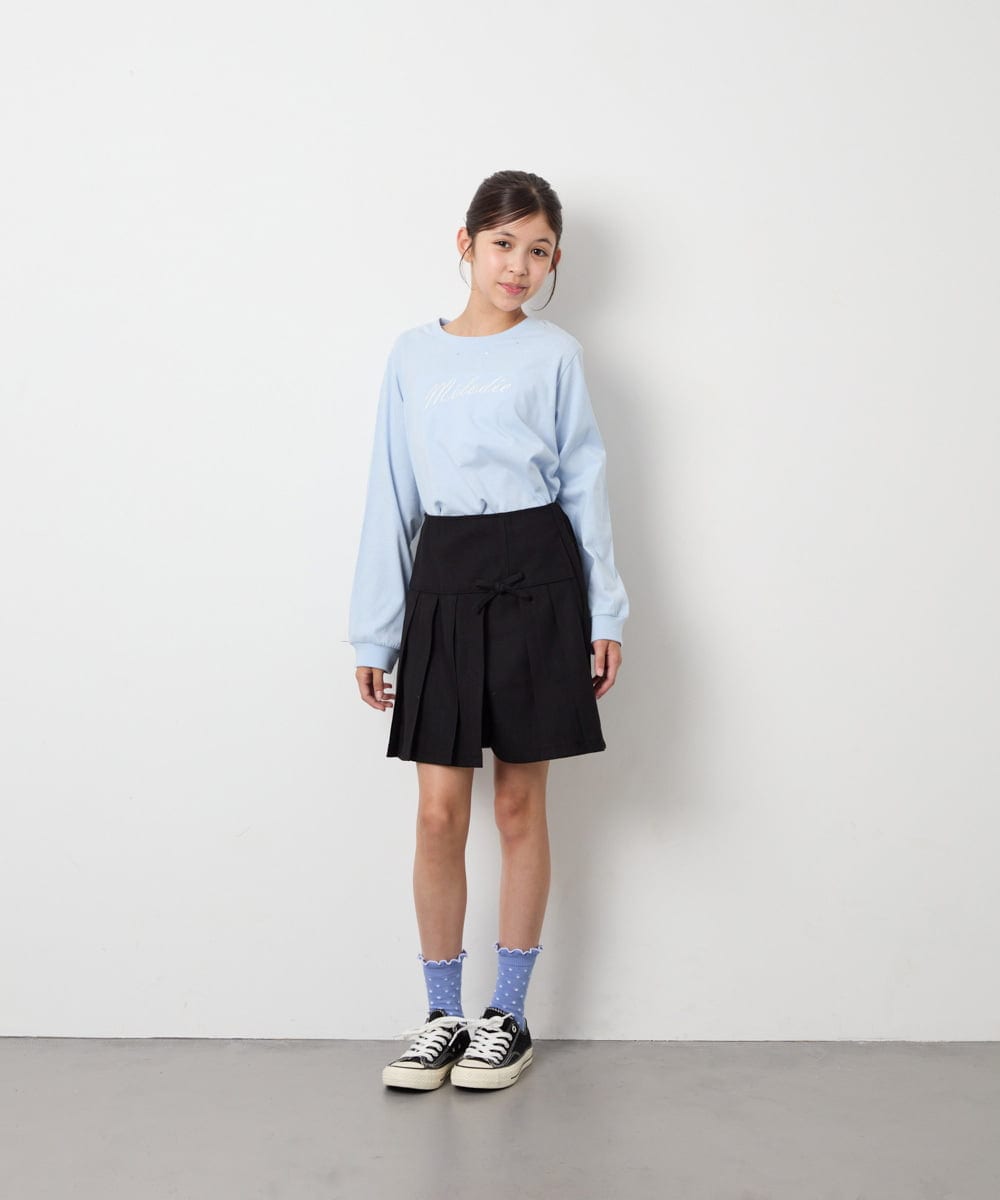 KJKJD04026 a.v.v KIDS(アー・ヴェ・ヴェ) [130-160]【毛玉になりにくい】ロゴロンT ライトブルー