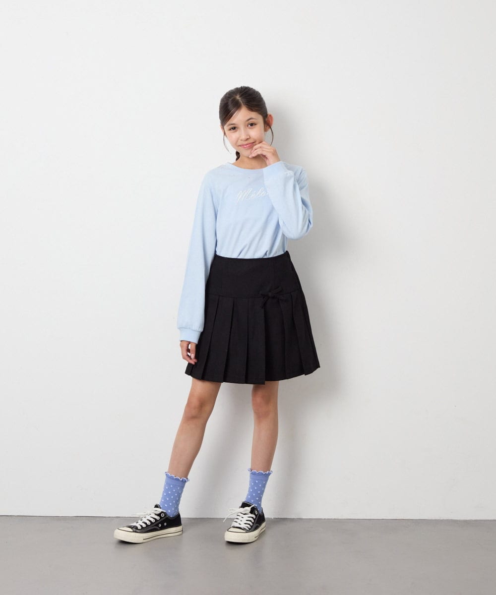 KJKJD04026 a.v.v KIDS(アー・ヴェ・ヴェ) [130-160]【毛玉になりにくい】ロゴロンT ライトブルー