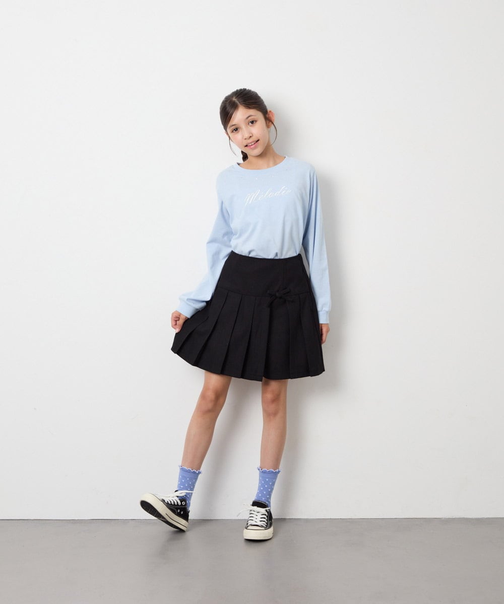 KJKJD04026 a.v.v KIDS(アー・ヴェ・ヴェ) [130-160]【毛玉になりにくい】ロゴロンT ライトブルー