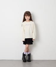 KJKJD04026 a.v.v KIDS(アー・ヴェ・ヴェ) [130-160]【毛玉になりにくい】ロゴロンT アイボリー