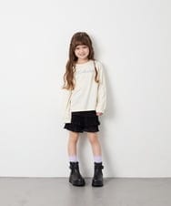 KJKJD04026 a.v.v KIDS(アー・ヴェ・ヴェ) [130-160]【毛玉になりにくい】ロゴロンT アイボリー