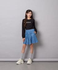 KJKJD04026 a.v.v KIDS(アー・ヴェ・ヴェ) [130-160]【毛玉になりにくい】ロゴロンT ブラック