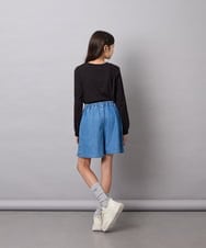KJKJD04026 a.v.v KIDS(アー・ヴェ・ヴェ) [130-160]【毛玉になりにくい】ロゴロンT ブラック