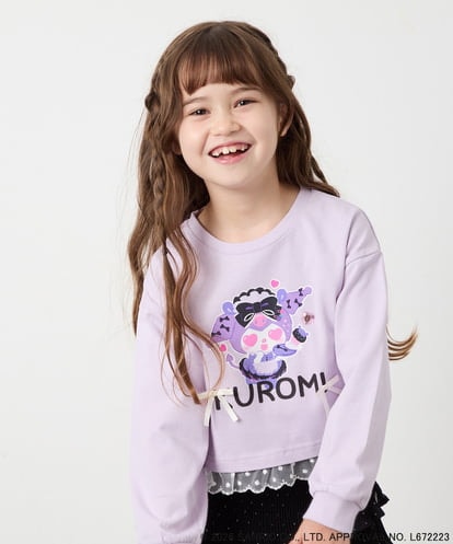 KJKJD06044 a.v.v KIDS [100-140]【サンリオ/数量限定】クロミ裾レースクロップドTシャツ
