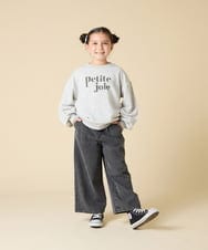 KJKKA34034 a.v.v KIDS(アー・ヴェ・ヴェ) [130-160]【袖デザイン/プリントロゴ＋パール調デザイン/通学にもオススメ】レーステープ裏毛トレーナー グレー