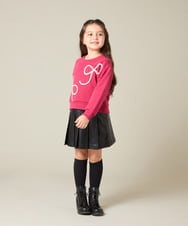 KJKLA41034 a.v.v KIDS(アー・ヴェ・ヴェ) [120-160]【立体リボンがカワイイ/通学にもオススメ】リボンテープ裏毛トレーナー アイボリー