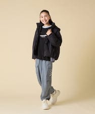 KJKLA42039 a.v.v KIDS(アー・ヴェ・ヴェ) [130-160]【切り替えバイカラー/スポーティ】配色切り替えロゴトレーナー グリーン