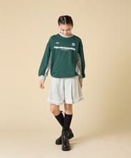 KJKLA42039 a.v.v KIDS(アー・ヴェ・ヴェ) [130-160]【切り替えバイカラー/スポーティ】配色切り替えロゴトレーナー グリーン