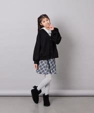 KJKLD10044 a.v.v KIDS(アー・ヴェ・ヴェ) [130-160]パーカーレイヤードトップス ブラック