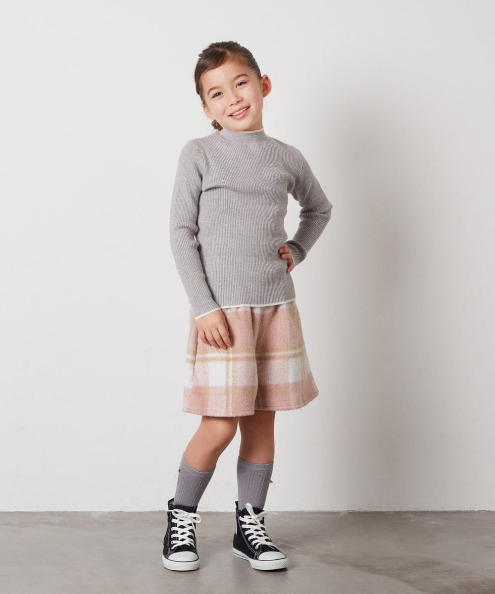 KJLAA04029 a.v.v KIDS(アー・ヴェ・ヴェ) [100-140]【ウエストゴム仕様】アソートキュロット ピンク(チェック)