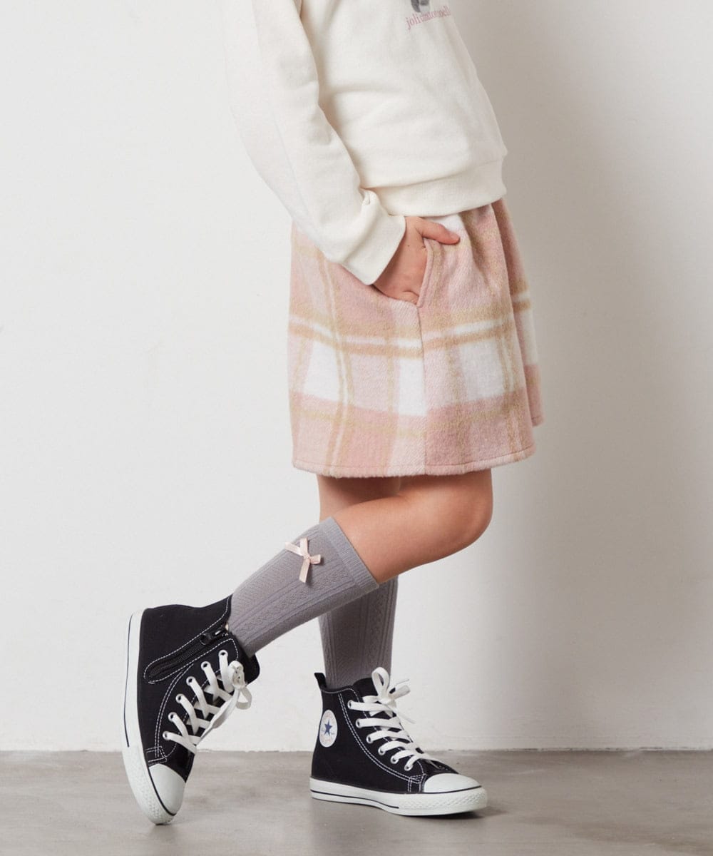 KJLAA04029 a.v.v KIDS(アー・ヴェ・ヴェ) [100-140]【ウエストゴム仕様】アソートキュロット ピンク(チェック)