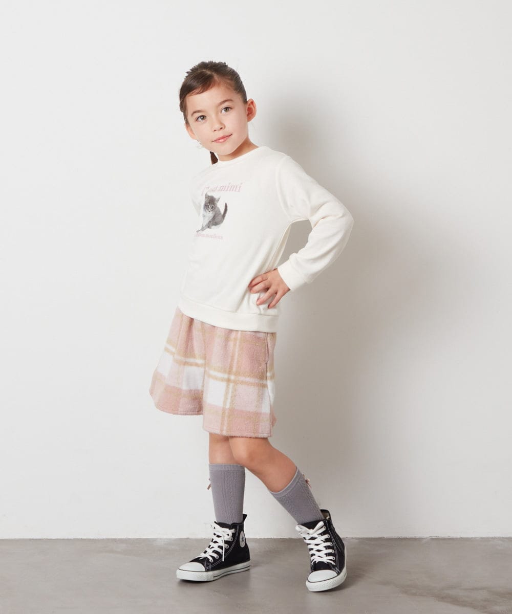 KJLAA04029 a.v.v KIDS(アー・ヴェ・ヴェ) [100-140]【ウエストゴム仕様】アソートキュロット ピンク(チェック)
