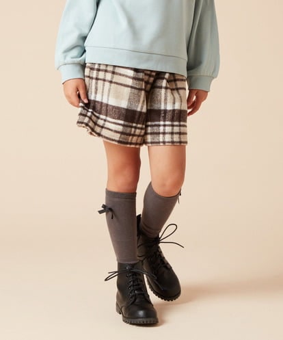 KJLAA44034 a.v.v KIDS [100-160]シャギーチェックショートパンツ