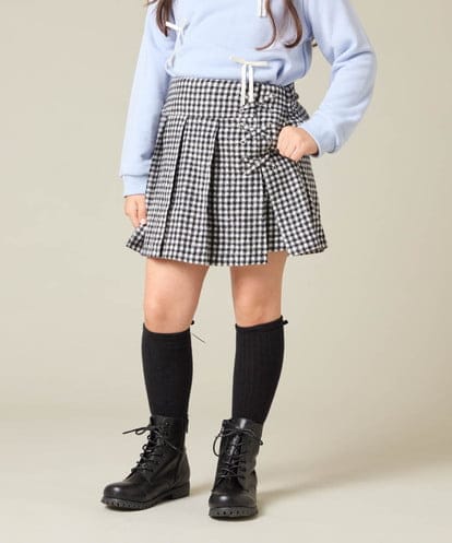 KJLAD38034 a.v.v KIDS 【大人気！追加生産/選べる素材】[110-160]レースアッププリーツスカパン