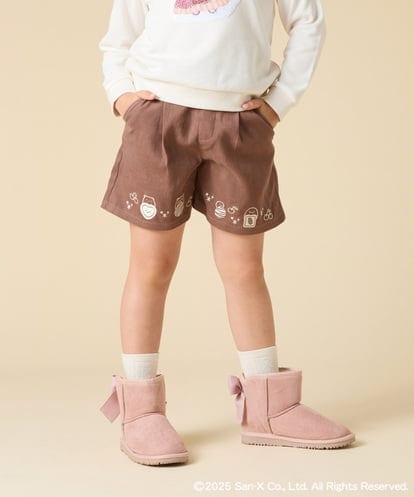 KJLAD80039 a.v.v KIDS [100-140]【a.v.v限定デザイン/刺繍のアート/後ろゴムで楽ちん】すみっコぐらし刺繍キュロット
