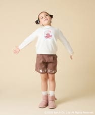 KJLAD80039 a.v.v KIDS(アー・ヴェ・ヴェ) [100-140]【a.v.v限定デザイン/刺繍のアート/後ろゴムで楽ちん】すみっコぐらし刺繍キュロット オレンジ