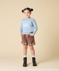KJLAD80039 a.v.v KIDS(アー・ヴェ・ヴェ) [100-140]【a.v.v限定デザイン/刺繍のアート/後ろゴムで楽ちん】すみっコぐらし刺繍キュロット オレンジ