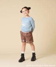 KJLAD80039 a.v.v KIDS(アー・ヴェ・ヴェ) [100-140]【a.v.v限定デザイン/刺繍のアート/後ろゴムで楽ちん】すみっコぐらし刺繍キュロット オレンジ
