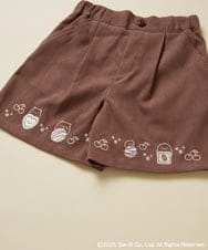 KJLAD80039 a.v.v KIDS(アー・ヴェ・ヴェ) [100-140]【a.v.v限定デザイン/刺繍のアート/後ろゴムで楽ちん】すみっコぐらし刺繍キュロット オレンジ