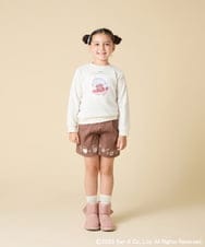KJLAD80039 a.v.v KIDS(アー・ヴェ・ヴェ) [100-140]【a.v.v限定デザイン/刺繍のアート/後ろゴムで楽ちん】すみっコぐらし刺繍キュロット オレンジ