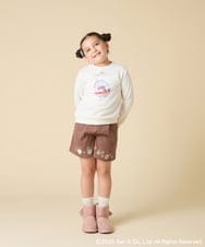 KJLAD80039 a.v.v KIDS(アー・ヴェ・ヴェ) [100-140]【a.v.v限定デザイン/刺繍のアート/後ろゴムで楽ちん】すみっコぐらし刺繍キュロット オレンジ