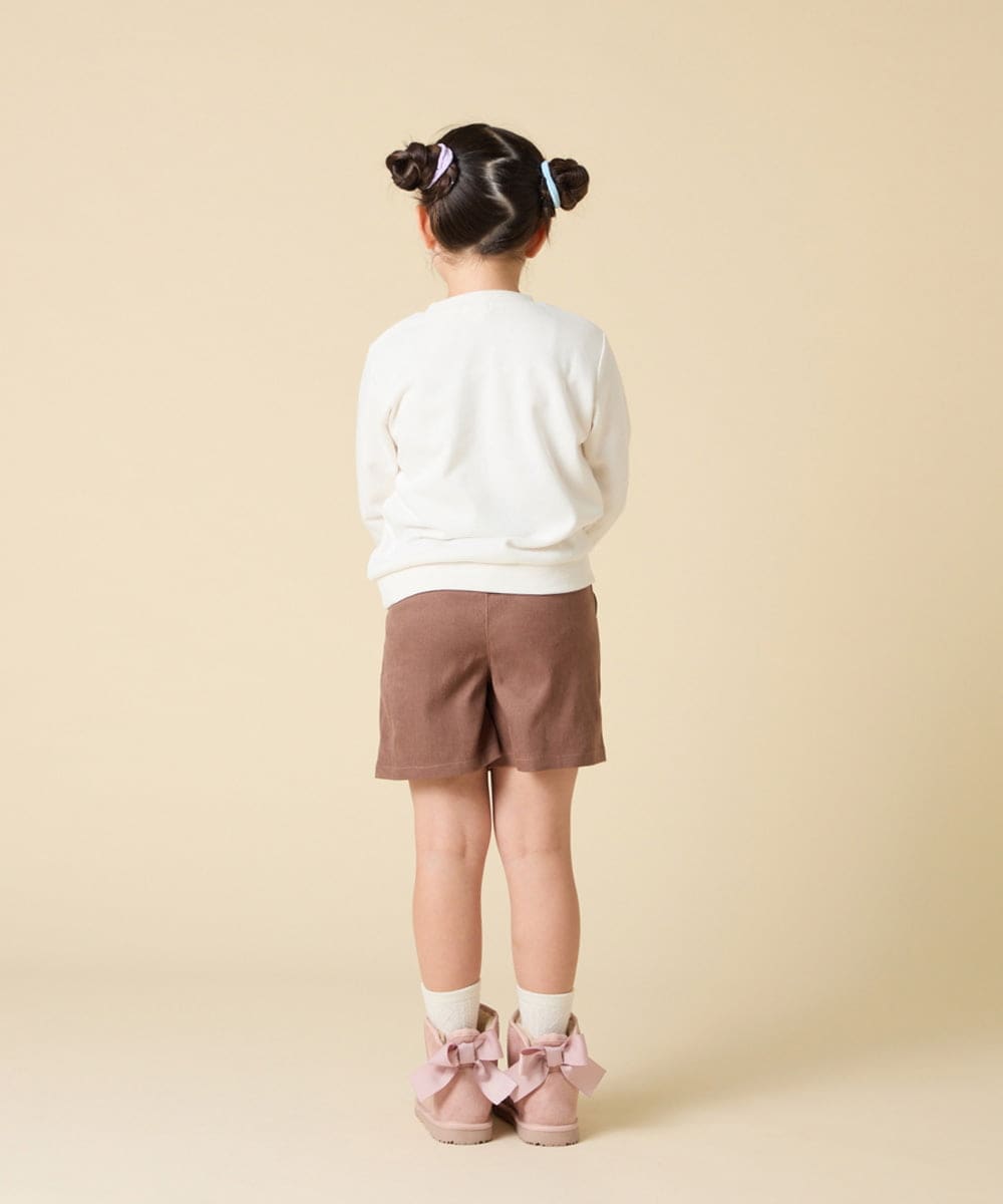 KJLAD80039 a.v.v KIDS(アー・ヴェ・ヴェ) [100-140]【a.v.v限定デザイン/刺繍のアート/後ろゴムで楽ちん】すみっコぐらし刺繍キュロット オレンジ