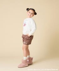 KJLAD80039 a.v.v KIDS(アー・ヴェ・ヴェ) [100-140]【a.v.v限定デザイン/刺繍のアート/後ろゴムで楽ちん】すみっコぐらし刺繍キュロット オレンジ