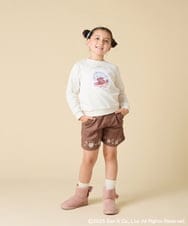 KJLAD80039 a.v.v KIDS(アー・ヴェ・ヴェ) [100-140]【a.v.v限定デザイン/刺繍のアート/後ろゴムで楽ちん】すみっコぐらし刺繍キュロット オレンジ