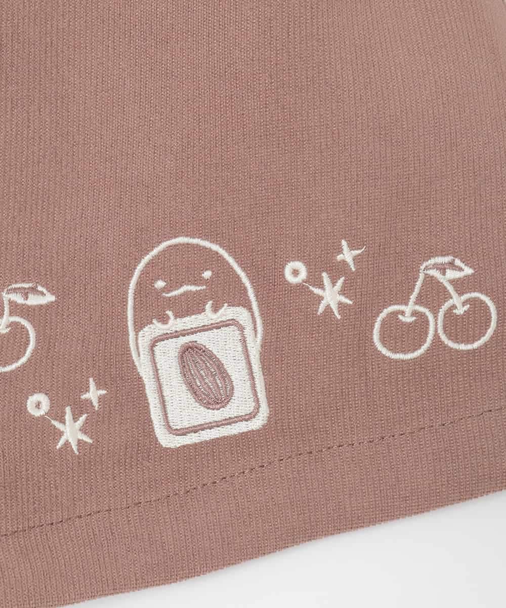 KJLAD80039 a.v.v KIDS(アー・ヴェ・ヴェ) [100-140]【a.v.v限定デザイン/刺繍のアート/後ろゴムで楽ちん】すみっコぐらし刺繍キュロット オレンジ