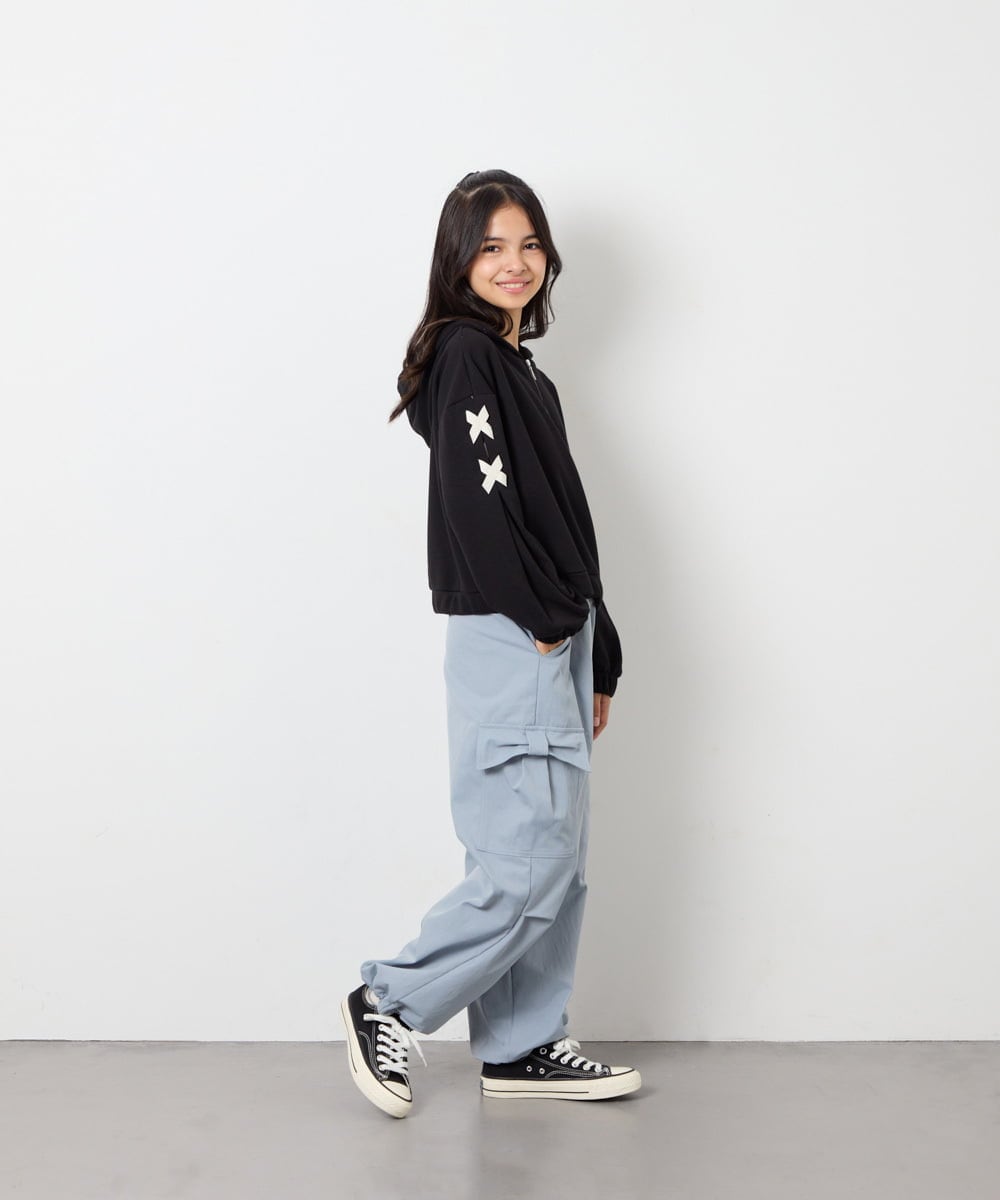 KJLAG06049 a.v.v KIDS(アー・ヴェ・ヴェ) [130-160]リボンポケットパラシュートパンツ ライトブルー