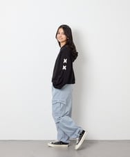 KJLAG06049 a.v.v KIDS(アー・ヴェ・ヴェ) [130-160]リボンポケットパラシュートパンツ ライトブルー