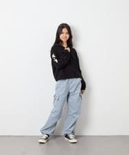 KJLAG06049 a.v.v KIDS(アー・ヴェ・ヴェ) [130-160]リボンポケットパラシュートパンツ ライトブルー