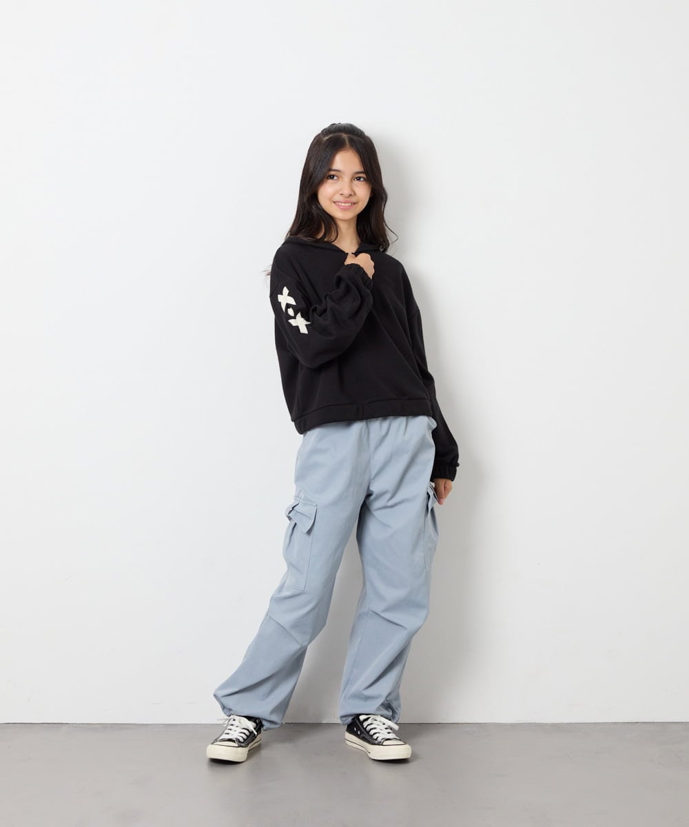 KJLAG06049 a.v.v KIDS(アー・ヴェ・ヴェ) [130-160]リボンポケットパラシュートパンツ ライトブルー