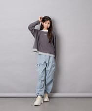 KJLAG06049 a.v.v KIDS(アー・ヴェ・ヴェ) [130-160]リボンポケットパラシュートパンツ ライトブルー