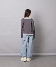 KJLAG06049 a.v.v KIDS(アー・ヴェ・ヴェ) [130-160]リボンポケットパラシュートパンツ ライトブルー