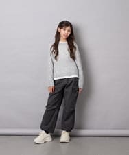 KJLAG06049 a.v.v KIDS(アー・ヴェ・ヴェ) [130-160]リボンポケットパラシュートパンツ ダークグレー