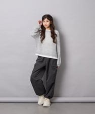 KJLAG06049 a.v.v KIDS(アー・ヴェ・ヴェ) [130-160]リボンポケットパラシュートパンツ ダークグレー