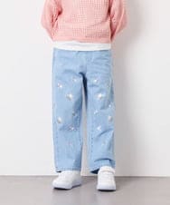 KJLFD30044 a.v.v KIDS(アー・ヴェ・ヴェ) [120-160]【選べるデザイン】デザインワイドストレートデニム ライトブルー