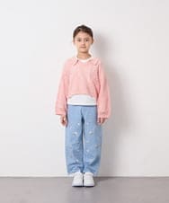 KJLFD30044 a.v.v KIDS(アー・ヴェ・ヴェ) [120-160]【選べるデザイン】デザインワイドストレートデニム ライトブルー