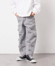 KJLFD30044 a.v.v KIDS(アー・ヴェ・ヴェ) [120-160]【選べるデザイン】デザインワイドストレートデニム ライトグレー