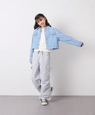 KJLFD32049 a.v.v KIDS(アー・ヴェ・ヴェ) [120-160]サイドリボンカーゴパンツ ライトブルー