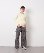 KJLFD32049 a.v.v KIDS(アー・ヴェ・ヴェ) [120-160]サイドリボンカーゴパンツ グレー