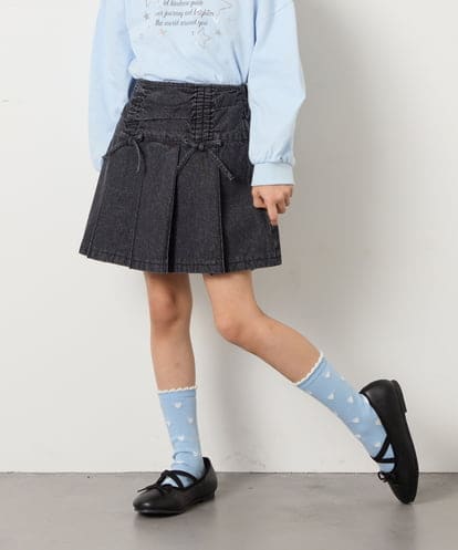 KJLFD40034 a.v.v KIDS [120-160]ギャザープリーツスカパン