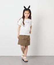 KJLFD41039 a.v.v KIDS(アー・ヴェ・ヴェ) [130-160]配色ステッチカーゴスカパン カーキ