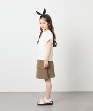 KJLFD41039 a.v.v KIDS(アー・ヴェ・ヴェ) [130-160]配色ステッチカーゴスカパン カーキ