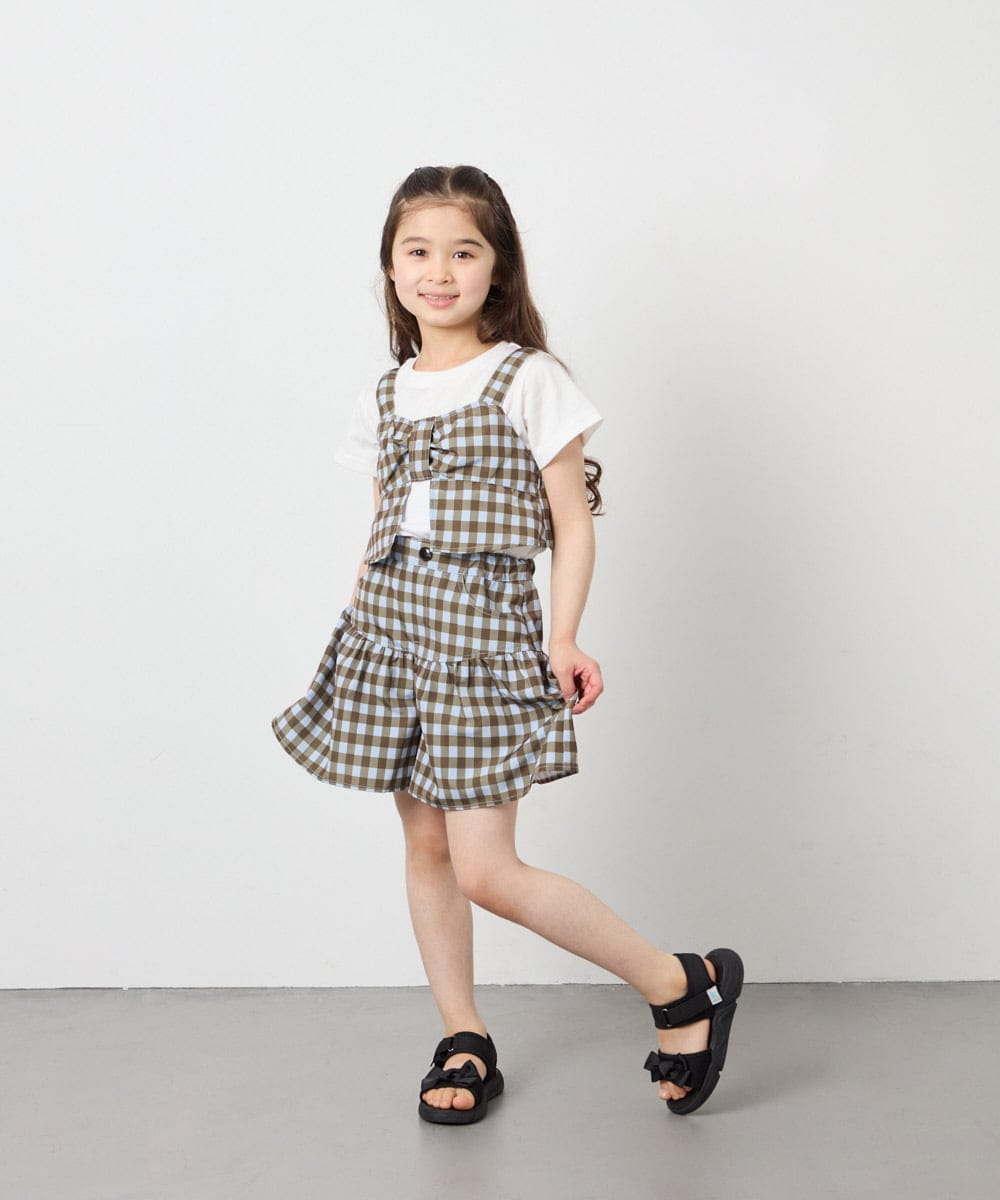 KJLFD45039 a.v.v KIDS(アー・ヴェ・ヴェ) [120-160][ママとお揃いコーデが叶う/セットアップ可能]ギャザーキュロット ライトブルー