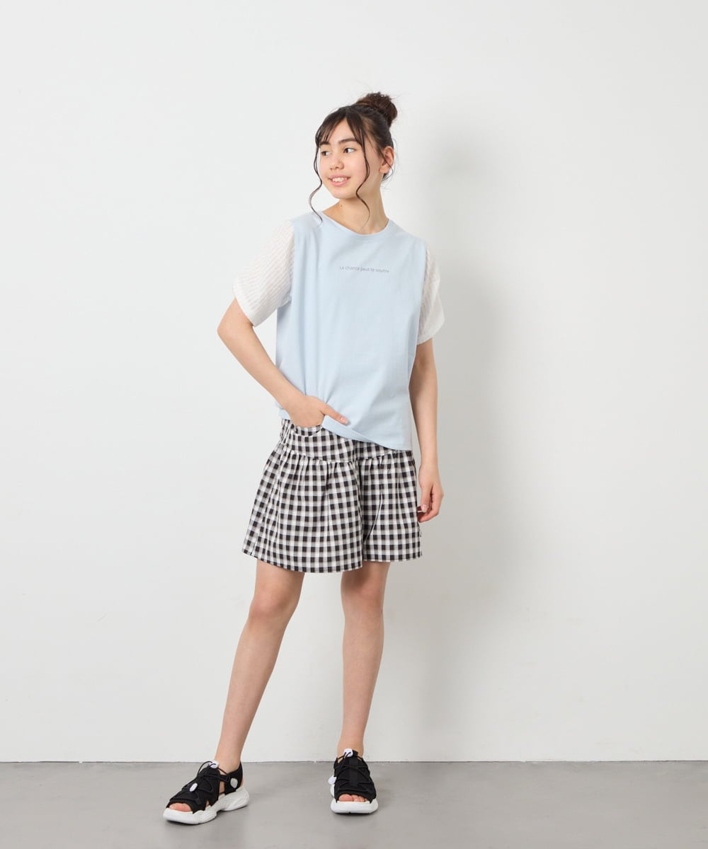 KJLFD45039 a.v.v KIDS(アー・ヴェ・ヴェ) [120-160][ママとお揃いコーデが叶う/セットアップ可能]ギャザーキュロット ブラック