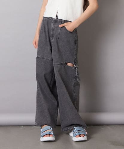 KJLGA05049 a.v.v KIDS [130-160]サイドスリットデニム